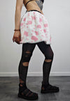 Cow skirt pink white cropped plush skater skirt fleece