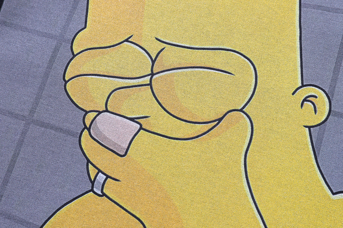 Vintage Bart Simpson t-shirt sad boy tee retro cartoon top in Beige