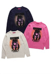 Anime sweater grunge slogan knitted jumper Kawaii top purple