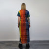 Transparent rainbow dress sleeveless Gay pride long gown side split LGBT sundress see-through tie-dye frock carnival sheath one size blouse