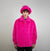 Neon pink jacket soft fleece rave coat bright festival bomber removable sleeves coat bright festival tracksuit bright burning man overcoat