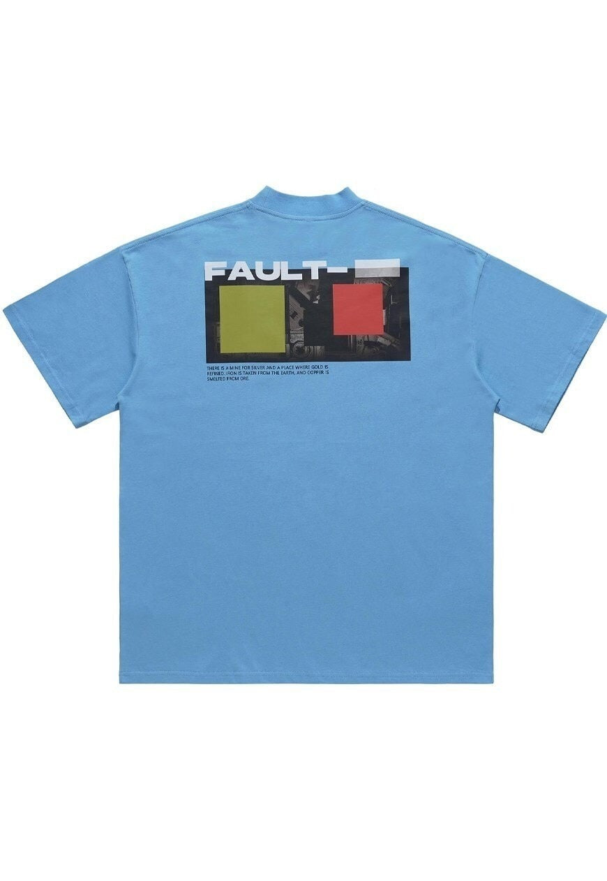 Microchip print t-shirt mechanic tee utility top in Blue