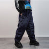 Luxury faux fur joggers luminous raver pants fluffy punk trousers skiing fleece shaggy overalls festival bottoms burning man pants in blue