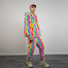 Gay jacket rainbow hoodie festival fleece bright raver bomber fluffy carnival overcoat LGBT jumper festival pullover burning man top