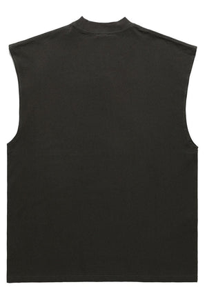 Da Vinci tank top surfer vest retro sleeveless t-shirt black