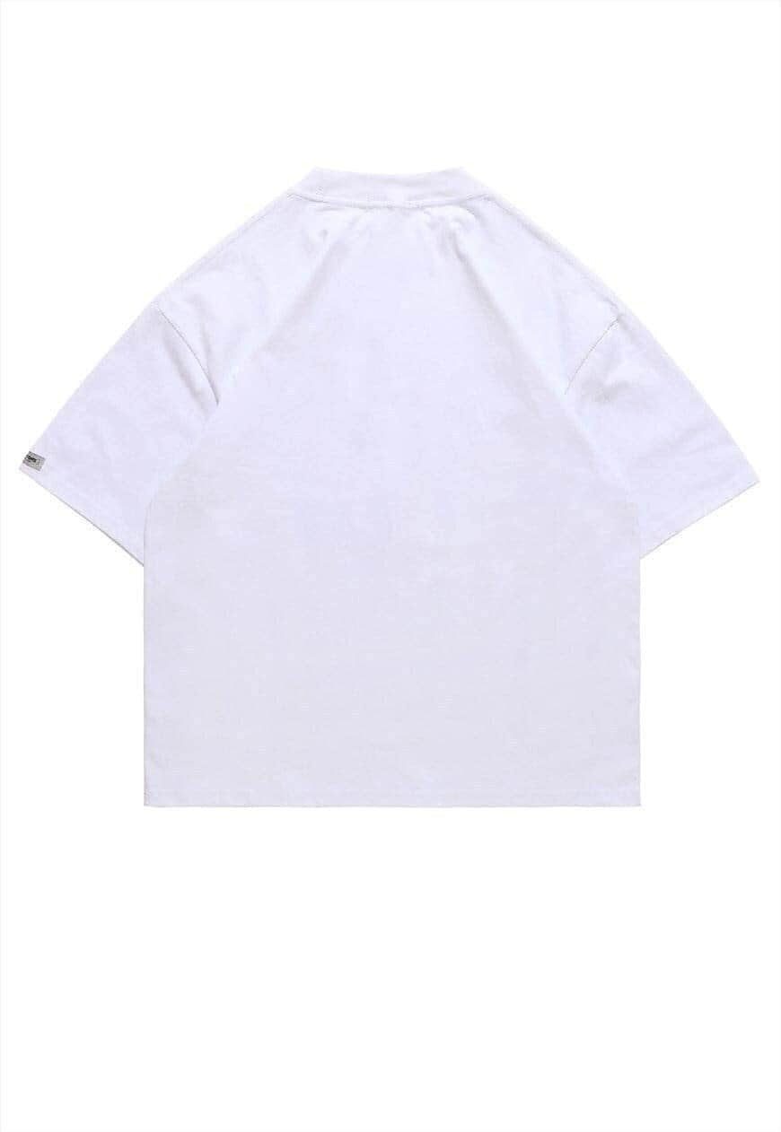 Positive skeleton t-shirt thumbs up tee bones top in White