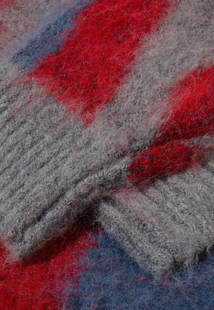 Abstract fuzzy sweater knitted fluffy 80s inspired jumper