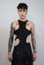 Cut-out sleeveless top raver multi hole tee cyberpunk vest