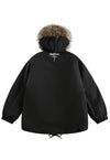 Gothic parka jacket faux fur collar embroirdered punk bomber