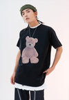 Teddy bear print t-shirt animal print tee skater top white