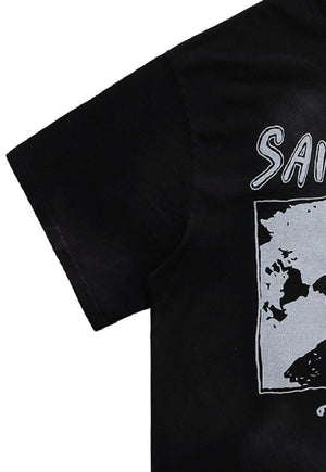 Saint youth t-shirt raver print tee hip-hop top tiedye black