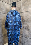 Teddy bear print jacket handmade bones windbreaker in blue