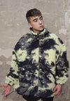 Gradient fleece bomber handmade tie-dye punk camo jacket