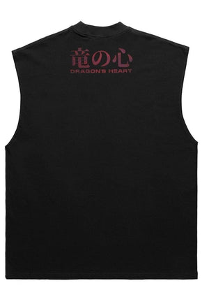 Dragon tank top surfer vest retro monster sleeveless t-shirt