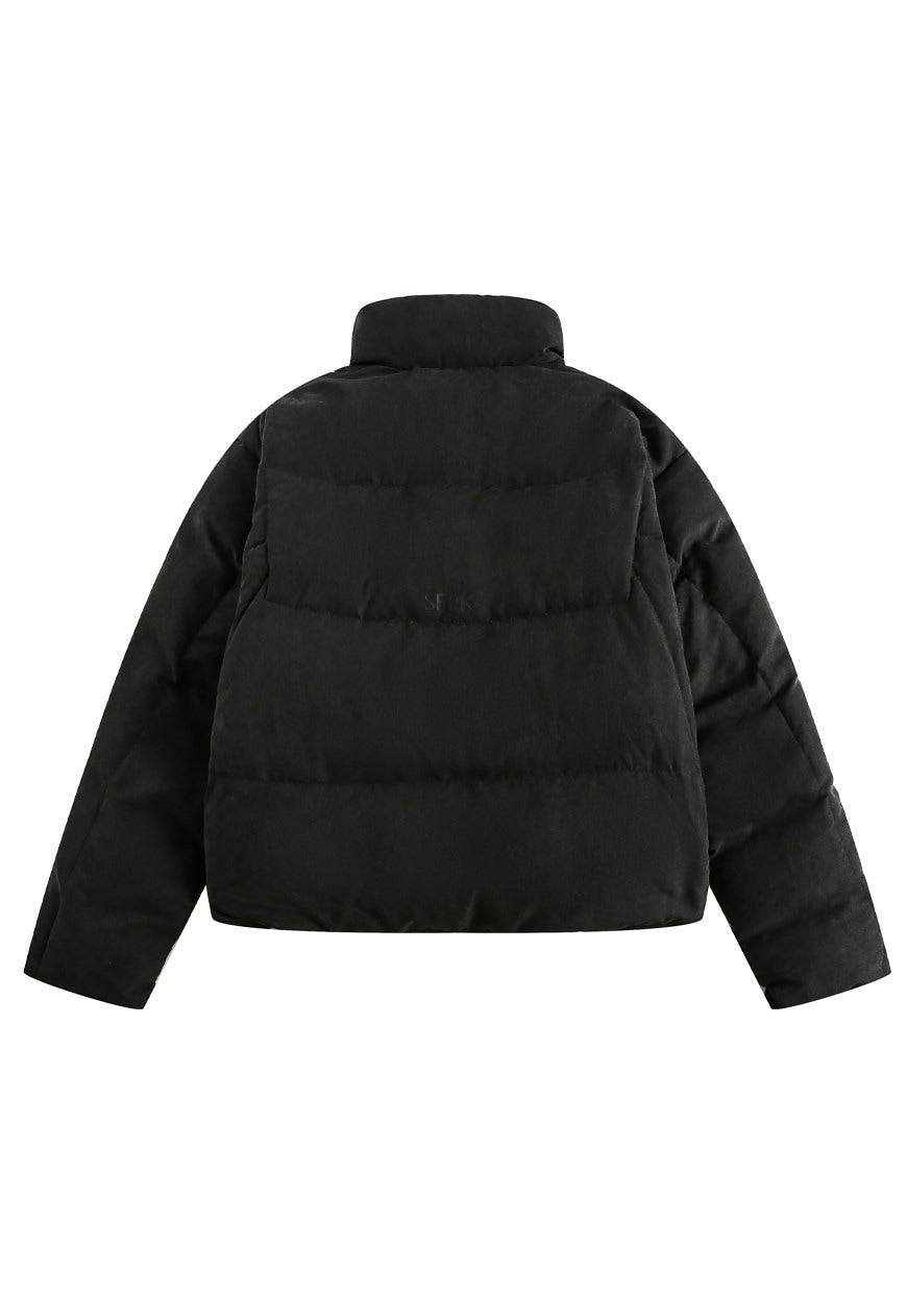 Cropped bomber jacket black padded grunge skater puffer