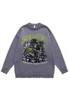 Gothic sweater Grim Reaper jumper ripped knitted creepy top