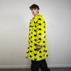 Star print fur coat yellow long heavy trench fluorescent psychedelic overcoat rave bomber festival geometric jacket custom going out peacoat