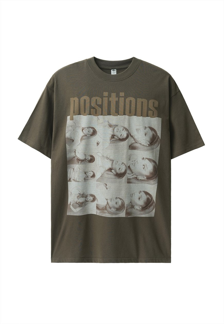 Positions t-shirt pop princess tee grunge portrait top black