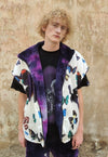 Reversible fleece jacket detachable handmade Tie-dye bomber