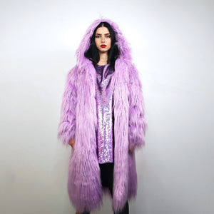 Sleeveless faux fur coat purple collarless jacket Lilac Eras gilet festival fluffy vest violet overcoat lavender haze bomber shaggy tank top