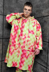 Tie-dye jacket handmade check print windbreaker in red