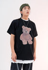 Teddy bear print t-shirt animal print tee skater top black