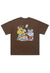 Funny cartoon t-shirt tee muscle tee retro grunge top brown