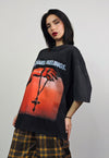 Cross t-shirt 90s print tee grunge punk top in vintage grey