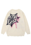 Spider sweater knitted punk jumper fluffy grunge top cream