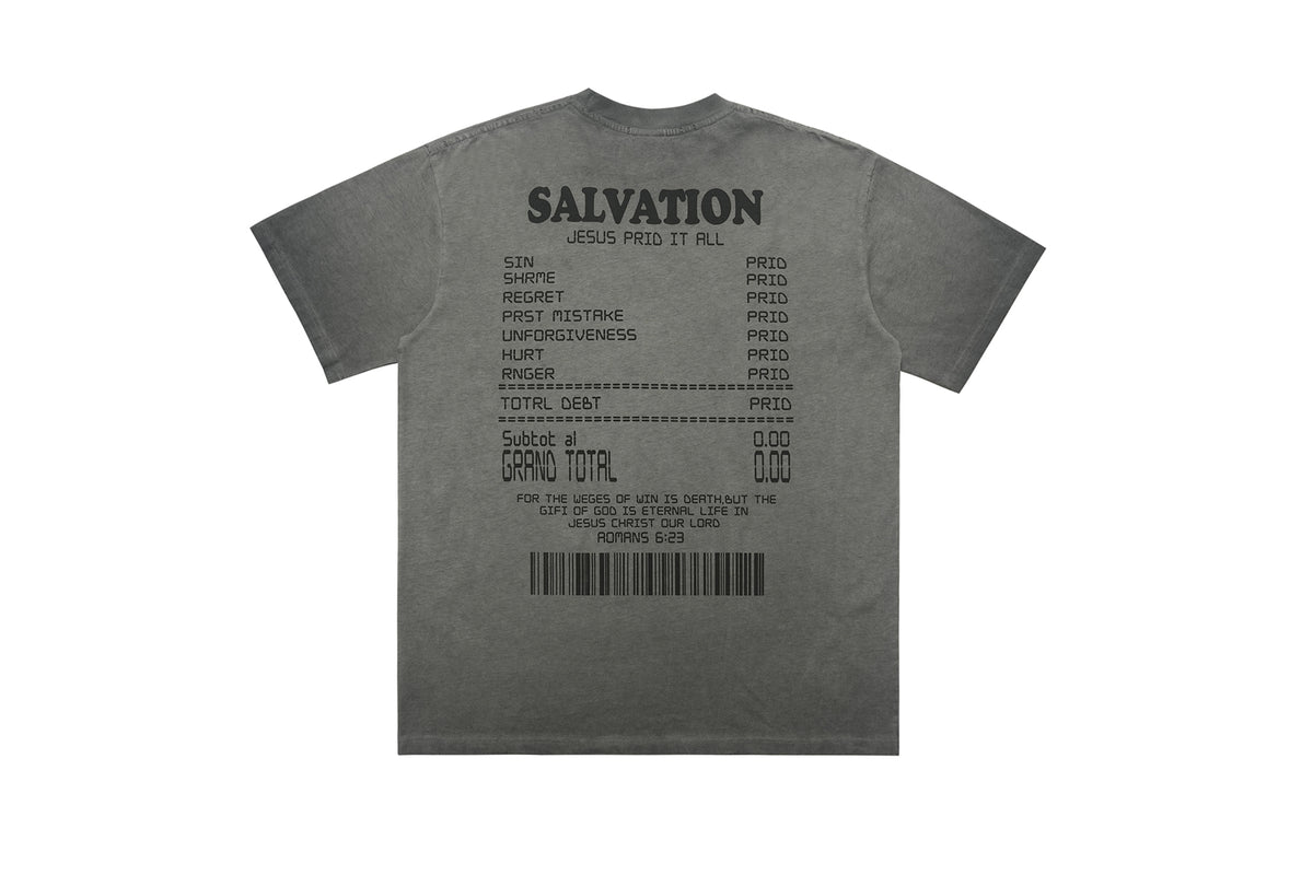 Cross print t-shirt religion top grunge saint tee in grey