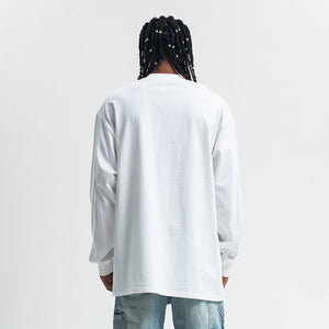 Retro poster jumper musician print long sleeve top 70s grunge t-shirt in brown