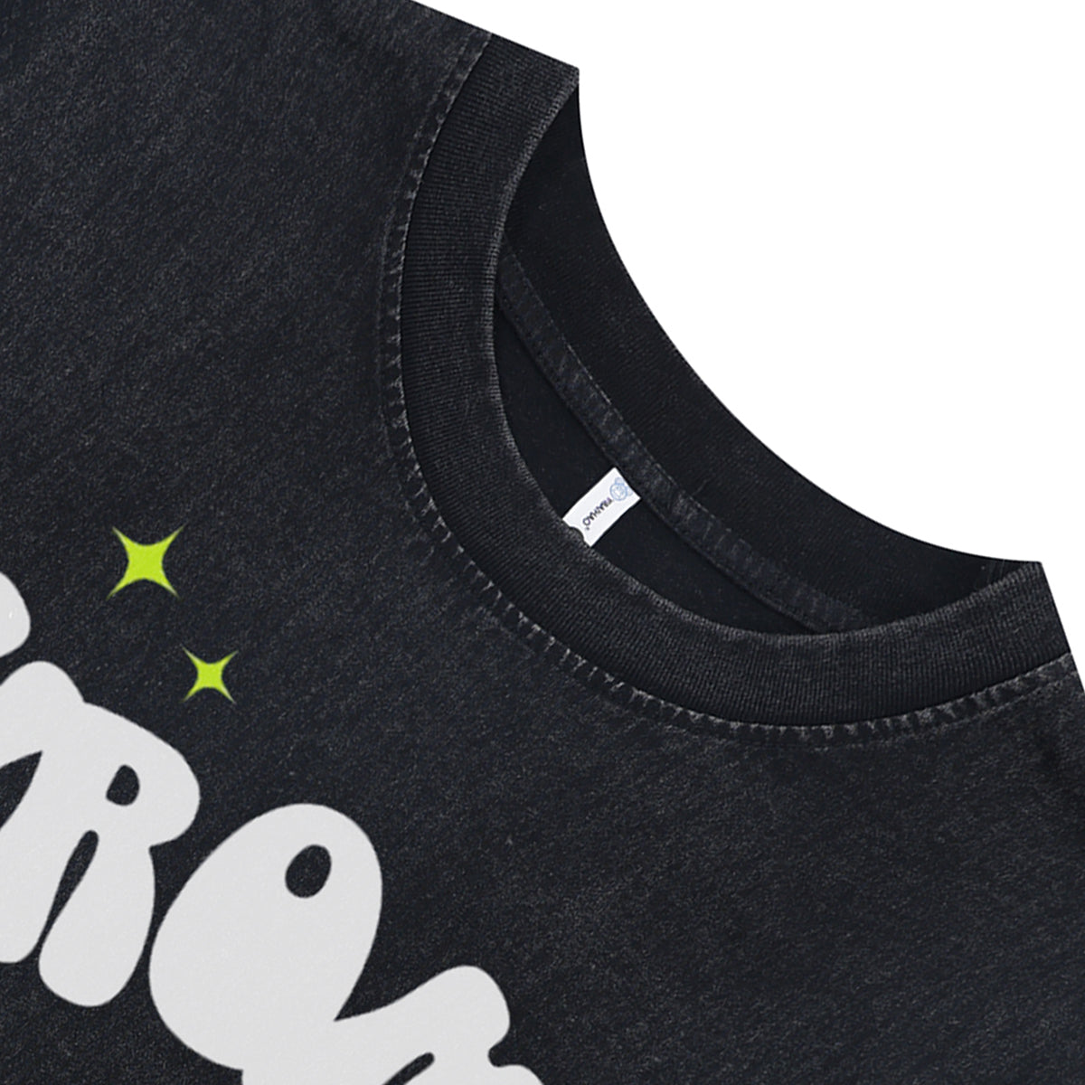 Butterfly print sleeveless t-shirt psychedelic poster surfer vest futuristic tank top in acid wash black