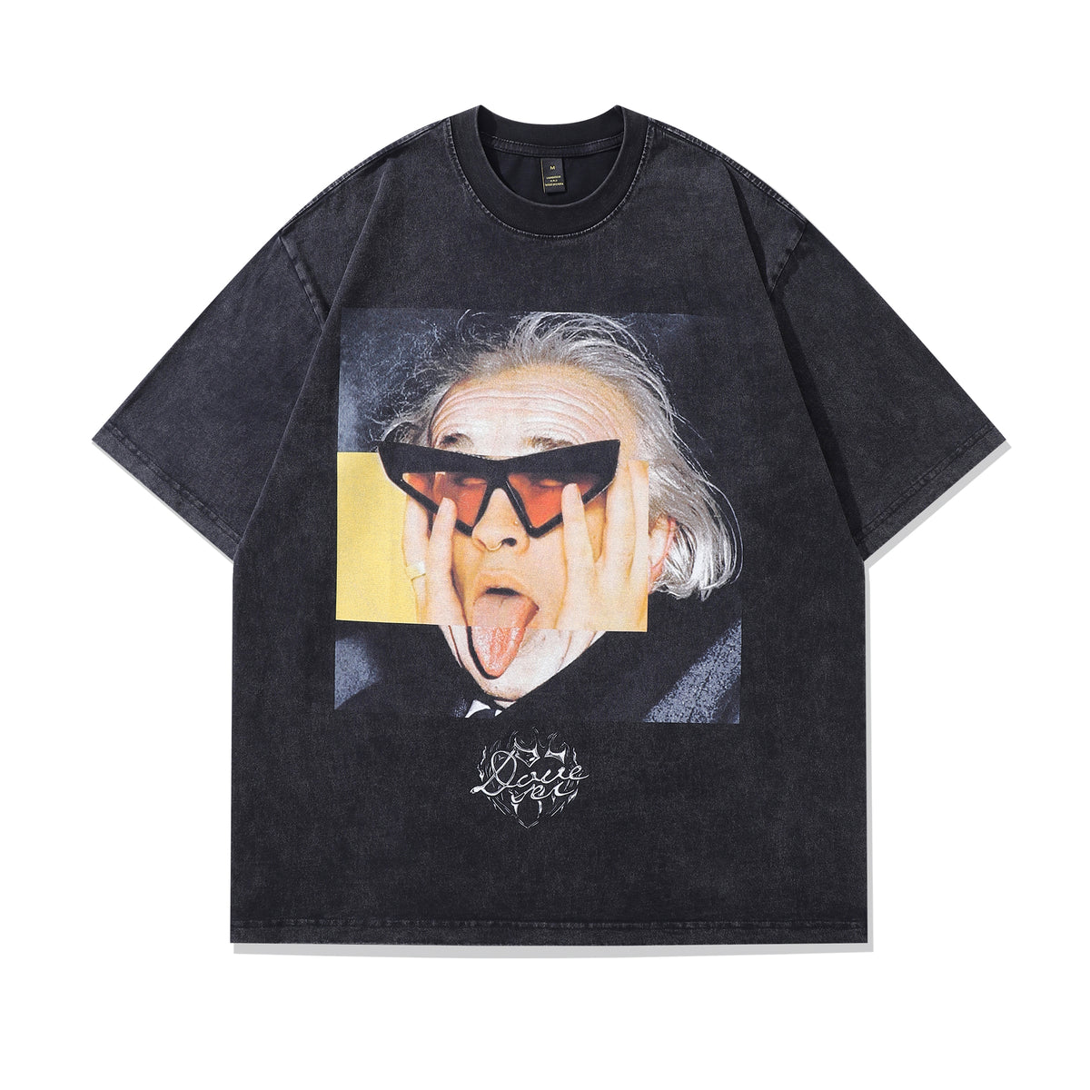 Einstein t-shirt scientist print tee retro funny poster top in vintage grey