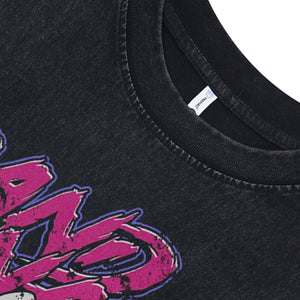 Money print sleeveless t-shirt dollar surfer vest retro USA cartoon tank top in acid wash black