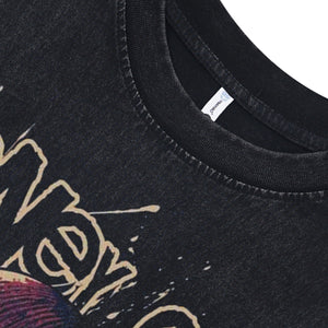 Gangster sleeveless t-shirt balaclava print surfer vest 00s hip-hop tank top in acid wash black