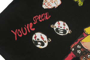 Hip-hop cartoon t-shirt rapper top 00s gangster tee in white