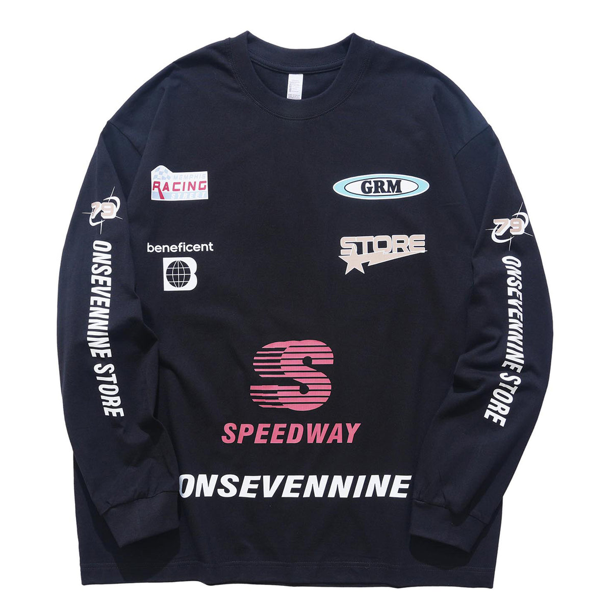 Motorsports jumper long sleeve racing jumper thin sports t-shirt in black