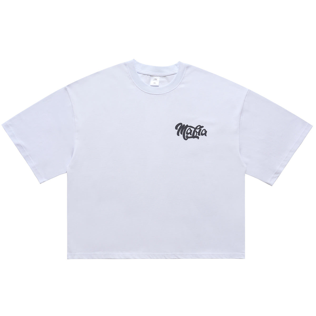 Gangster t-shirt Mafia slogan tee retro hip-hop top in white