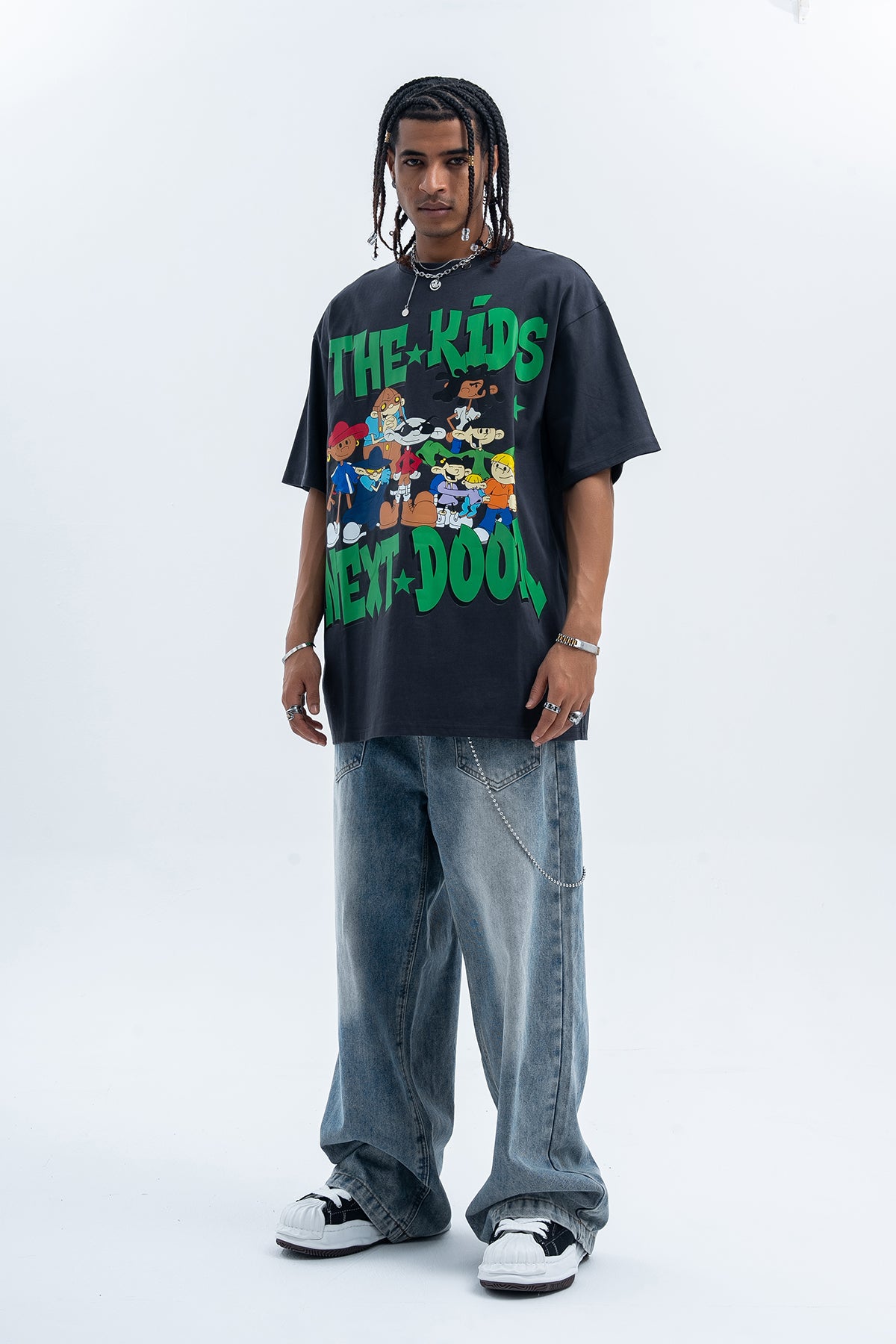 Y2k cartoon t-shirt kids slogan top retro anime tee in pink