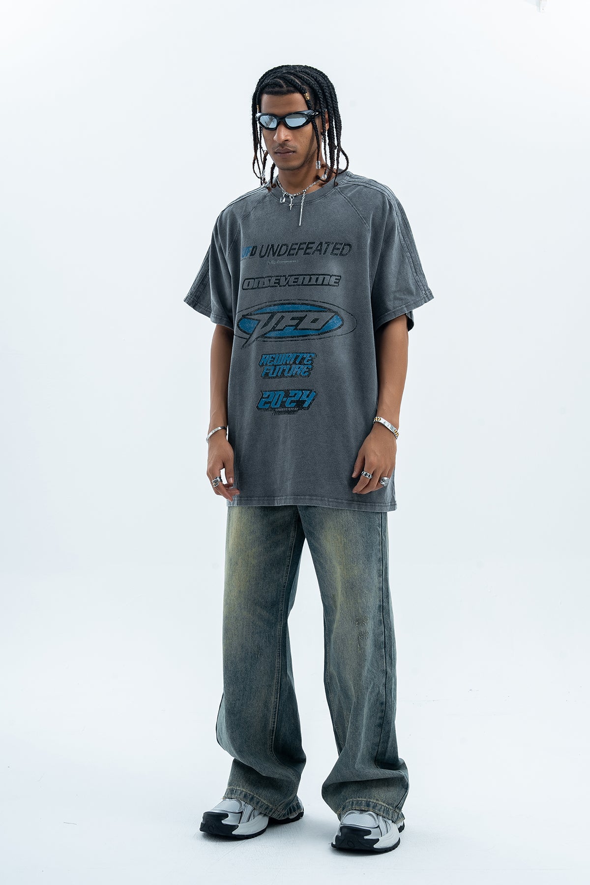 Undefeated t-shirt motivational slogan top racing t-shirt black