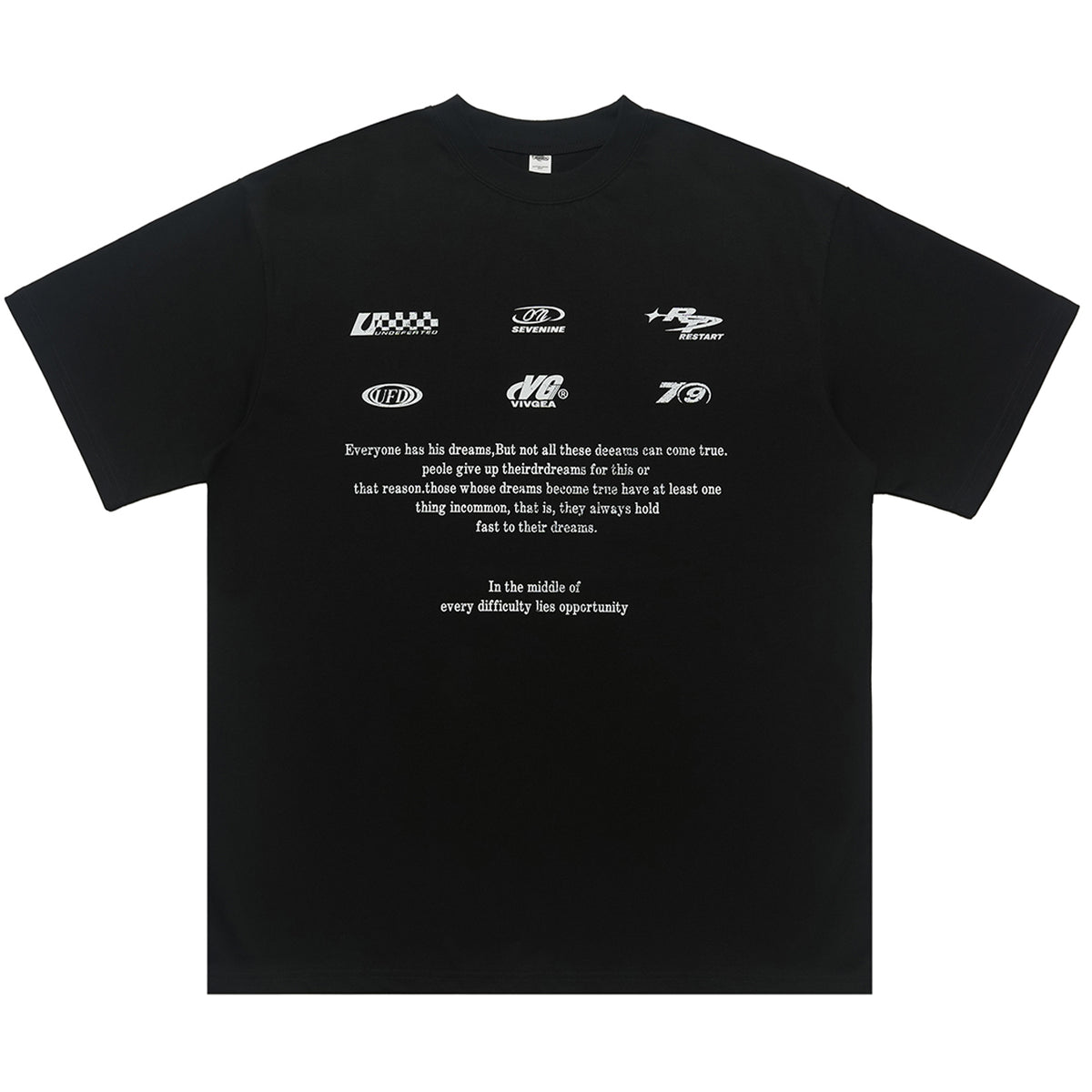 Retro racing t-shirt motorsports top retro logo tee in black