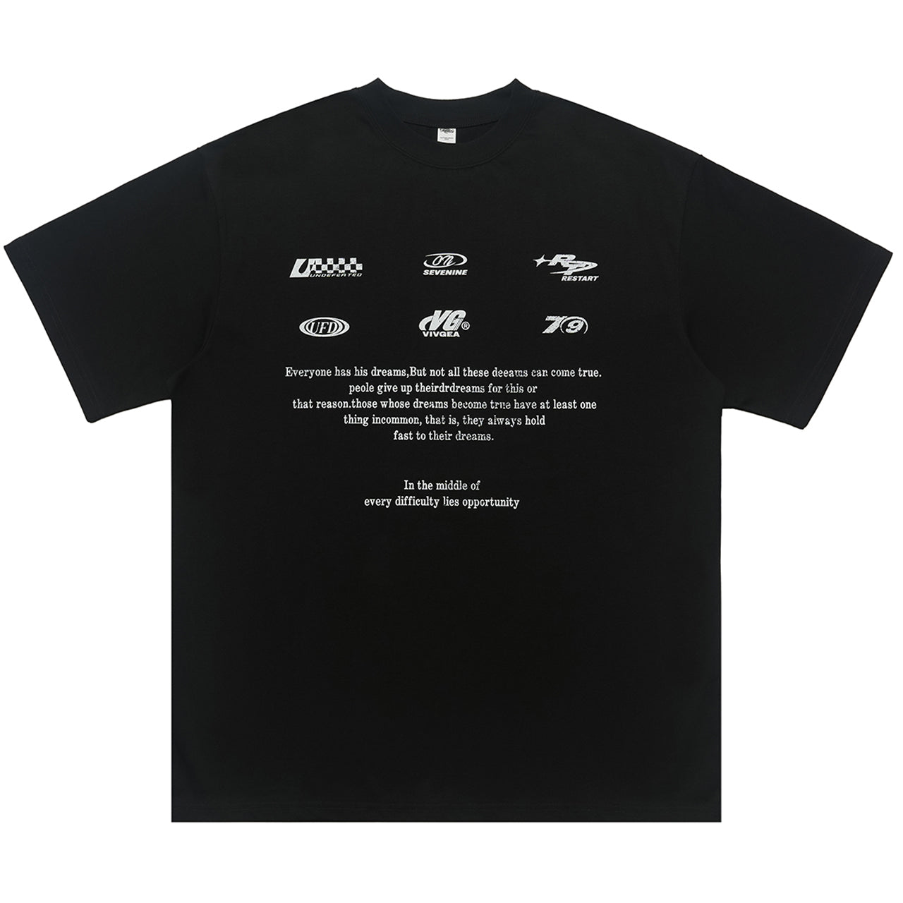 Retro racing t-shirt motorsports top retro logo tee in black