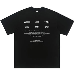 Retro racing t-shirt motorsports top retro logo tee in black