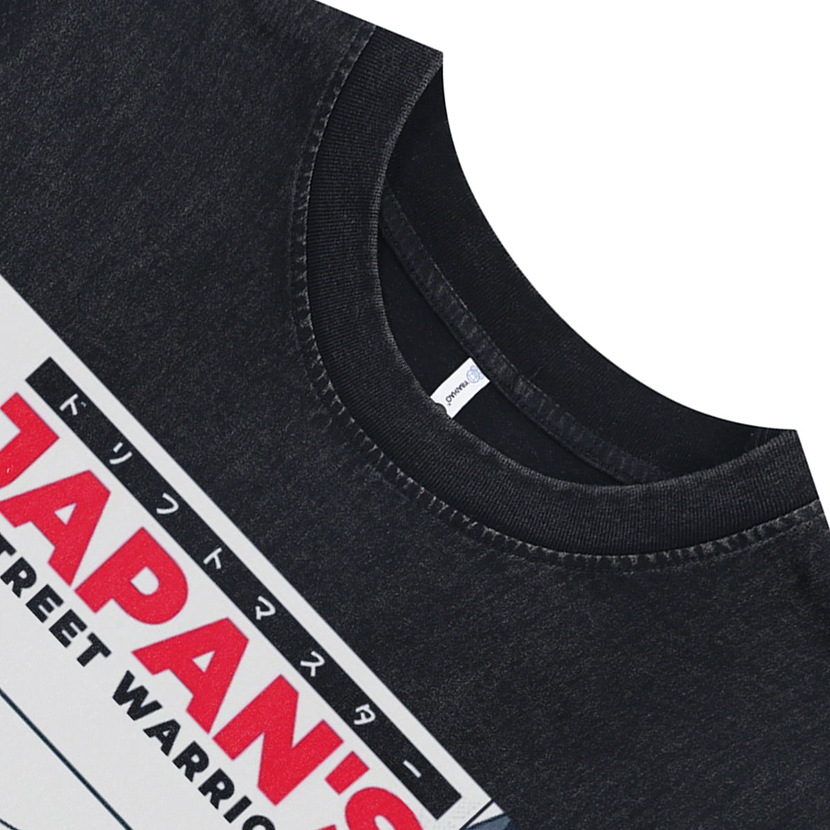 Japanese racing sleeveless t-shirt motorsports surfer vest retro car poster tank top in acid wash black