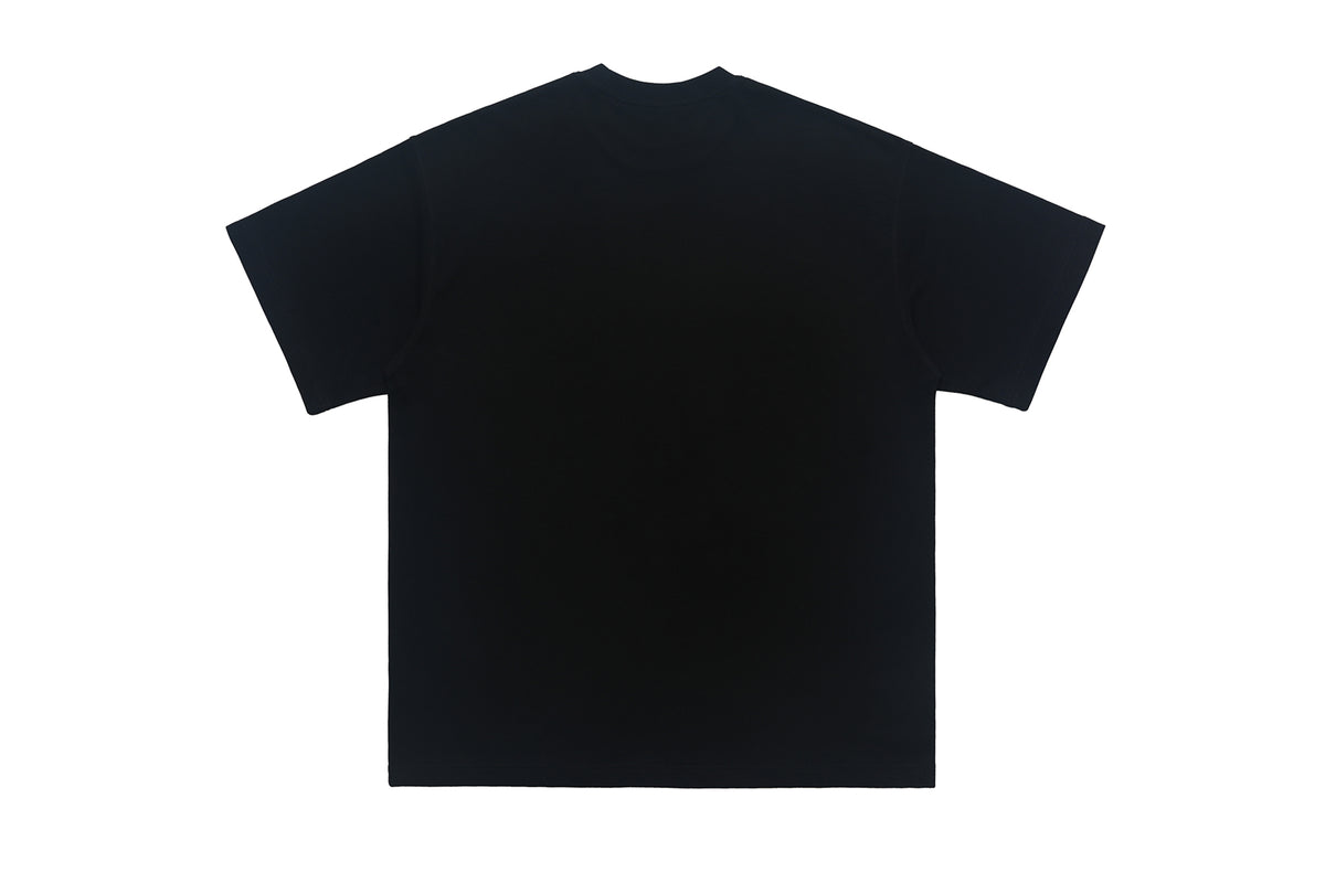 Psychedelic t-shirt graffitit top escape slogan tee raver jumper in black