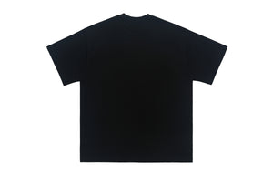 Psychedelic t-shirt graffitit top escape slogan tee raver jumper in black