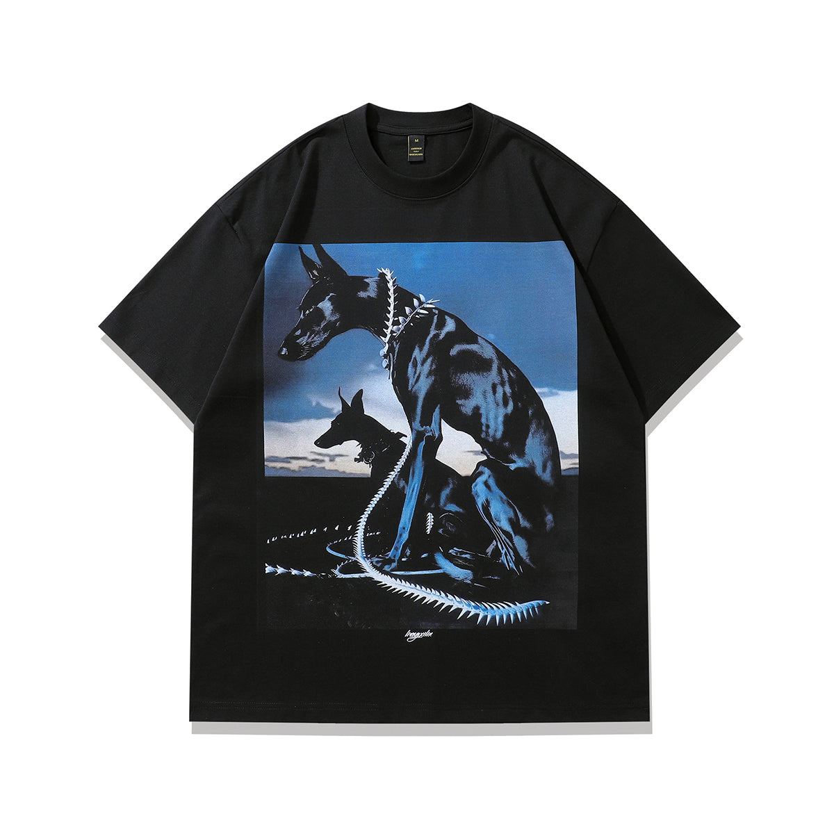 Doberman t-shirt dog print tee pinscher poster top in vintage Grey