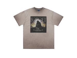Gothic t-shirt desert monster top creepy print tee in grey