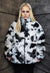 Cow fleece jacket punk faux fur fluffy animal bomber white