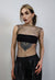 Netted mesh vest diamante transparent glitter tank top black